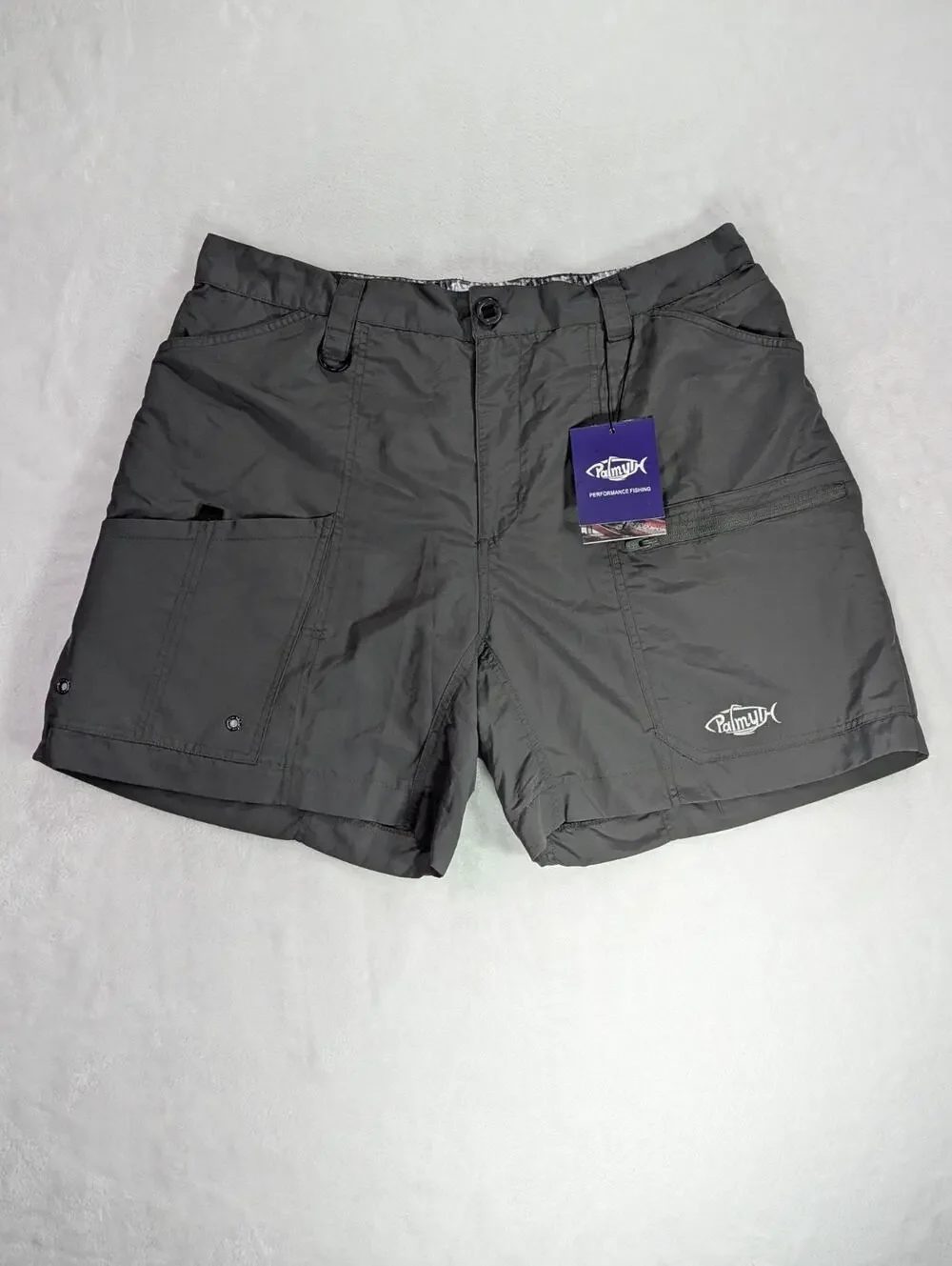 Palmyth Mens Performance Fishing Shorts NWT Size 38 XL Charcoal Gray 6.5
